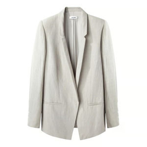 Helmut Lang Linen Jacket Blazer Oatmeal Beige Tan One Button Notch Lapel…
